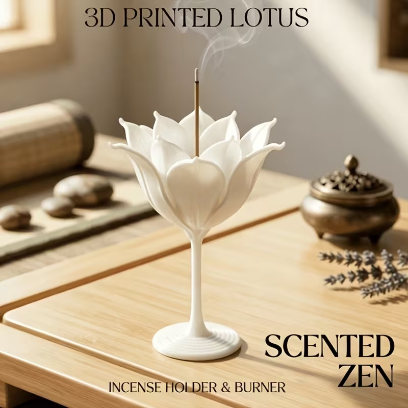 Incense Cone Holder - Modern 3D Baskılı Lotus Tütsü Tutucu