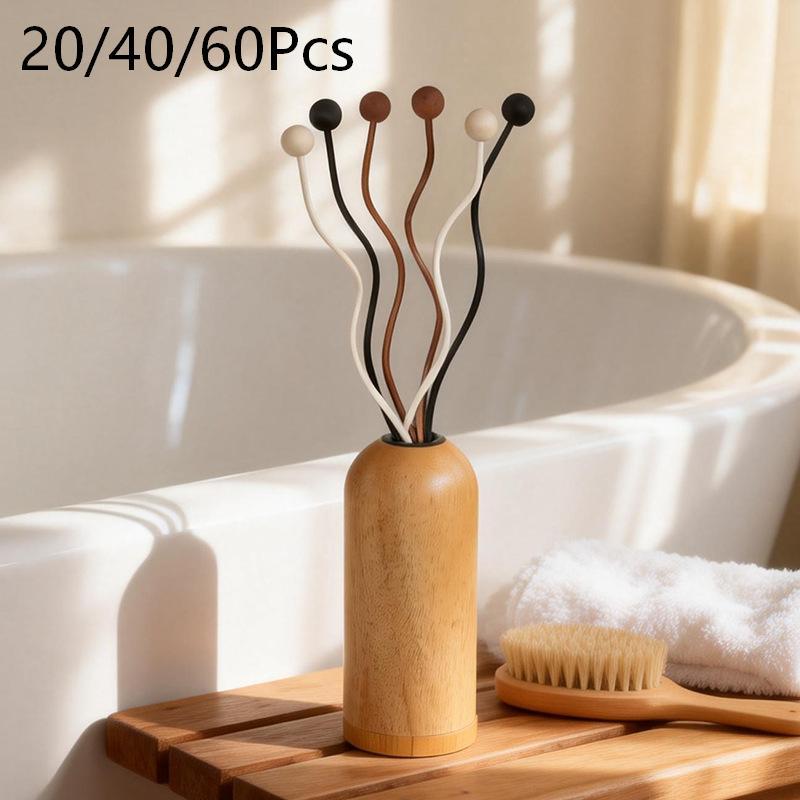 Home Fragrance Refill - Ahşap Boncuklu Dalga Şekilli Rattan Kamış
