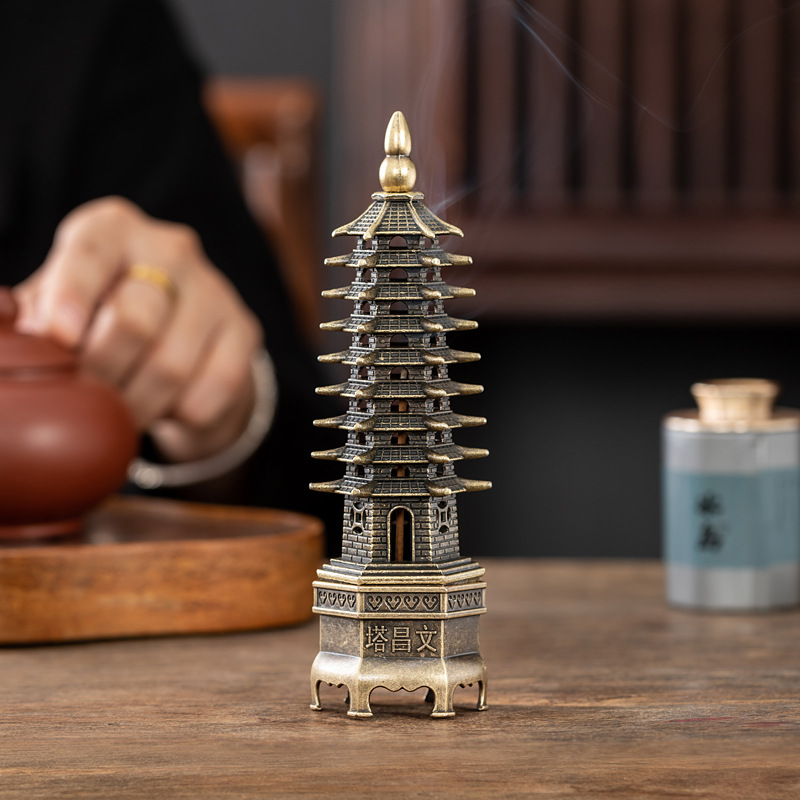 Incense Cone Holder - Çin Pagodası Dikey Tütsü Yakıcı Ev