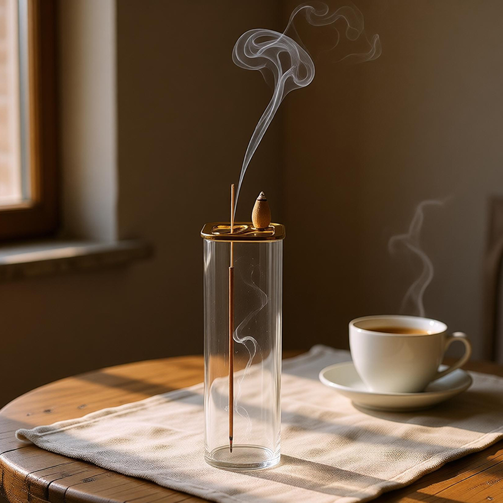 Metal ve Camdan Çift Taraflı T - Incense Cone Holder incelemesi ve fiyatı